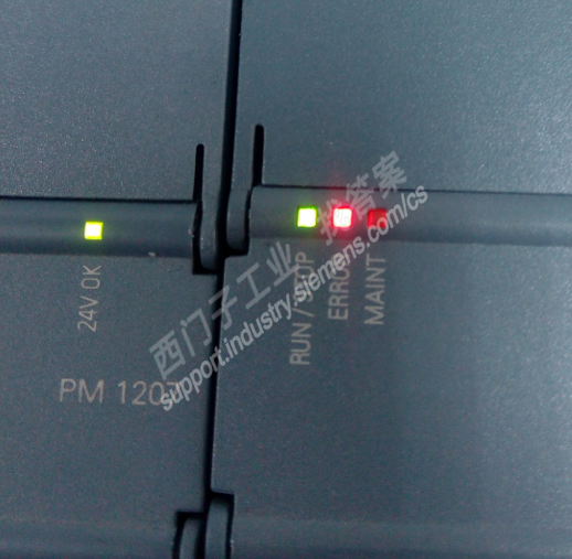 S7 1200上电error指示灯闪烁