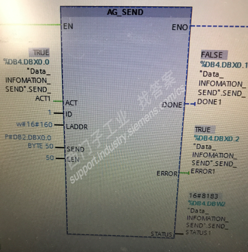 我的俩个300plc已经通信上了，就是不能正常发送和接受数据块