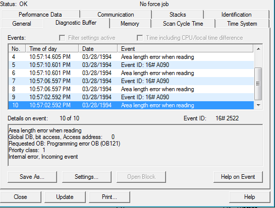 区域长度错误 Area length error when reading