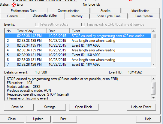 区域长度错误 Area length error when reading