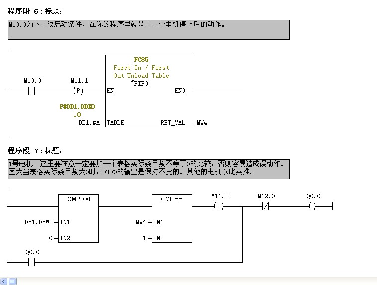 关于S7-300记忆保持输入步骤，并对应的控制先后输出