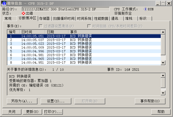 s7-300 sf编程故障,如何查找
