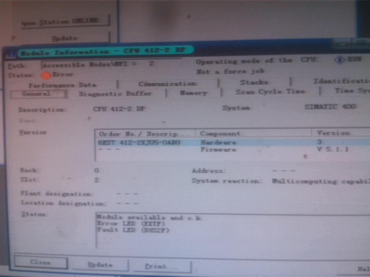 西门子PLCCPU412外部故障和BUS2F故障