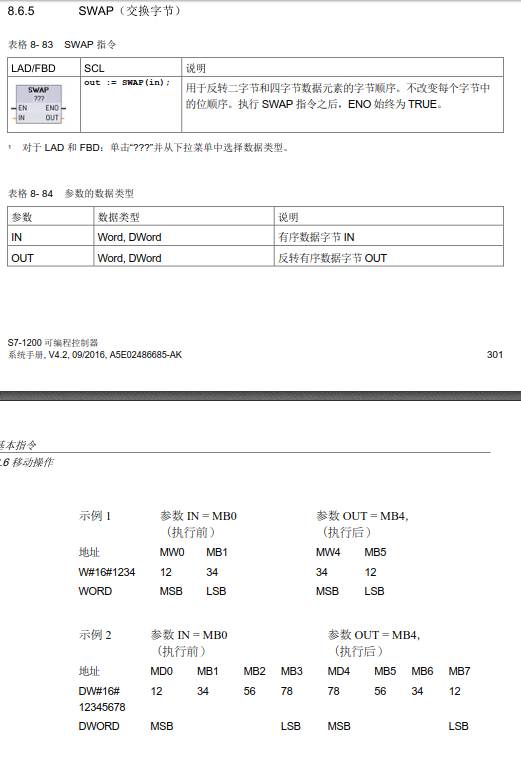 S7-1200中，DINT数据的高16位和低16位转换的问题