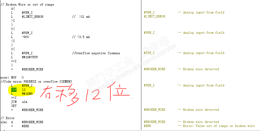 SRW 12 右移12位 起什么作用?