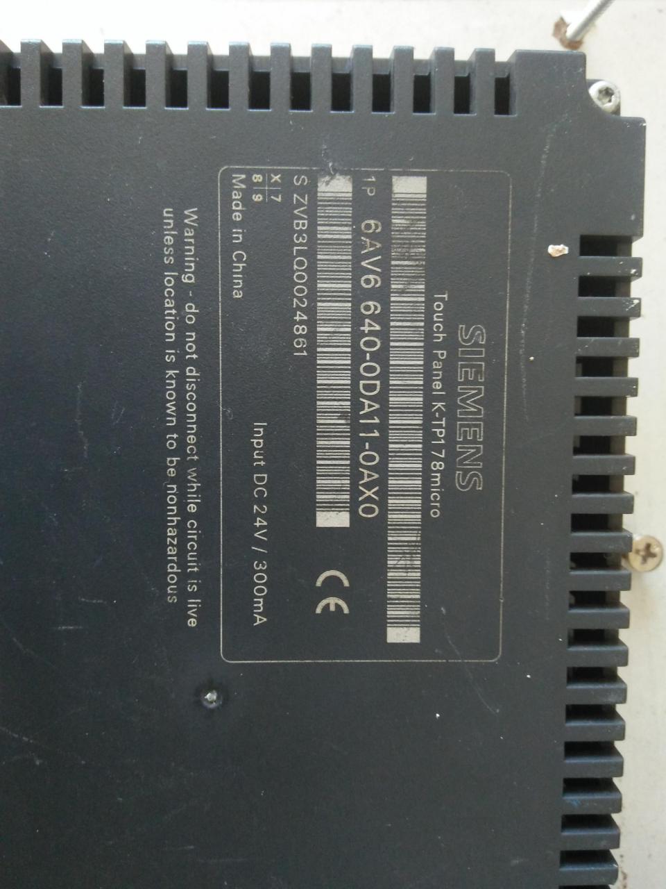 我有一个屏幕是6AV6 640-0DA11-0AX0
