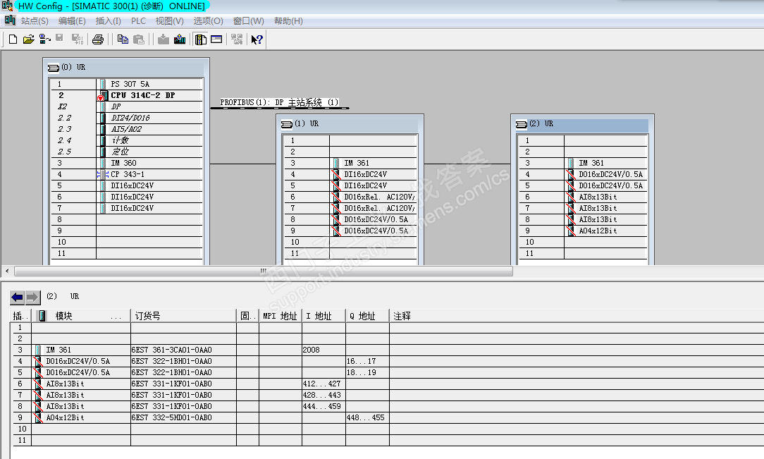 314C-2DP CPU停止无法运行 CP343BF和SF亮红灯
