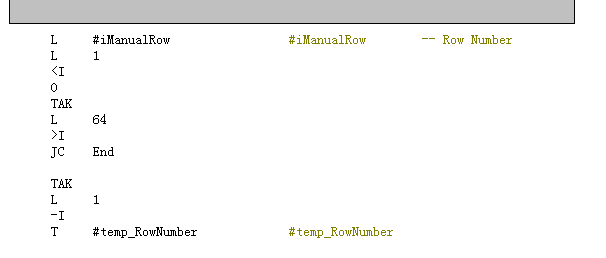 请解释这段代码。。iManuaiRow=1000.请问最后。#Temp_RowNumber变量值等于多少