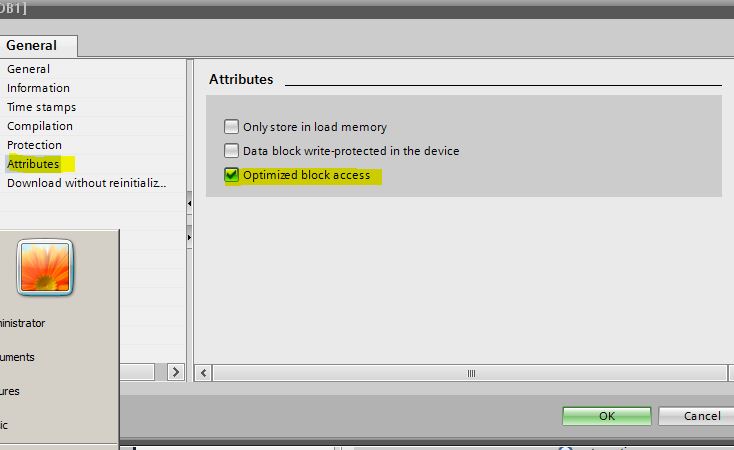 在博图软件中如何设置1500的DB块的非优化的块访问方式？