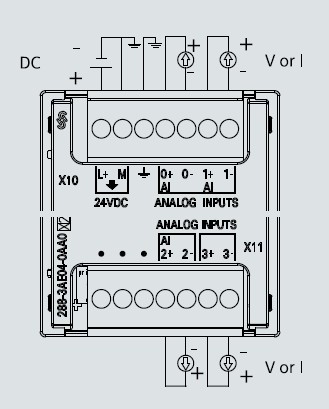 S7-200 smart EM AE04接线方式