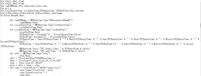 wincc7.0 通过VBS脚本将数据写入excel 表生成了但是没有数据填入