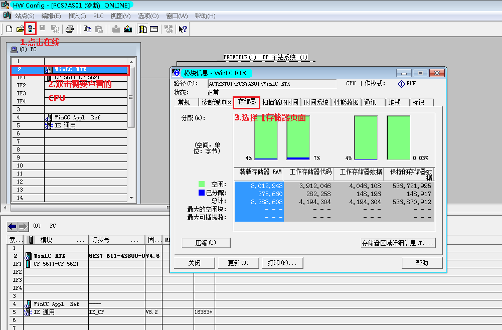 S7-400CPU内置装载存储器RAM