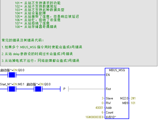 西门子200MODBUS RTU 通讯报错报101