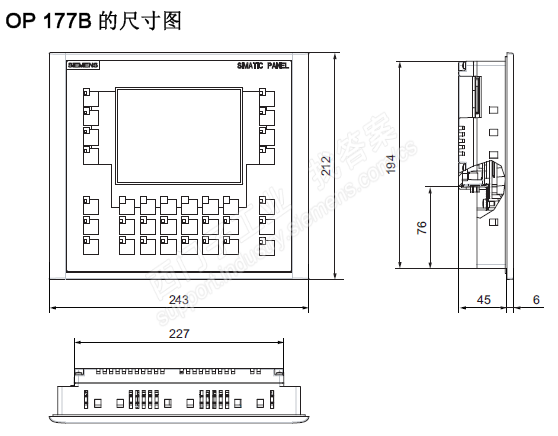 请问6AV6542-0BB15-2AX0的安装尺寸是多少？