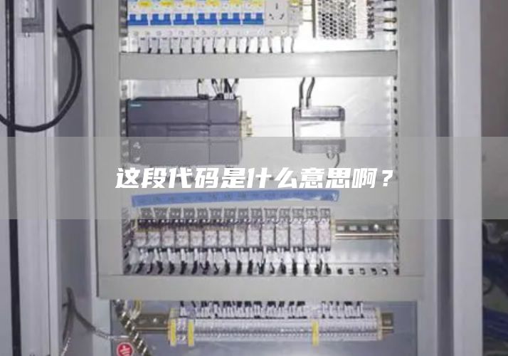 这段代码是什么意思啊？