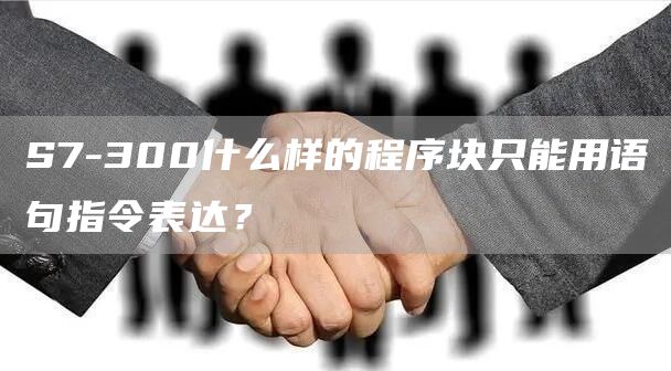 S7-300什么样的程序块只能用语句指令表达？